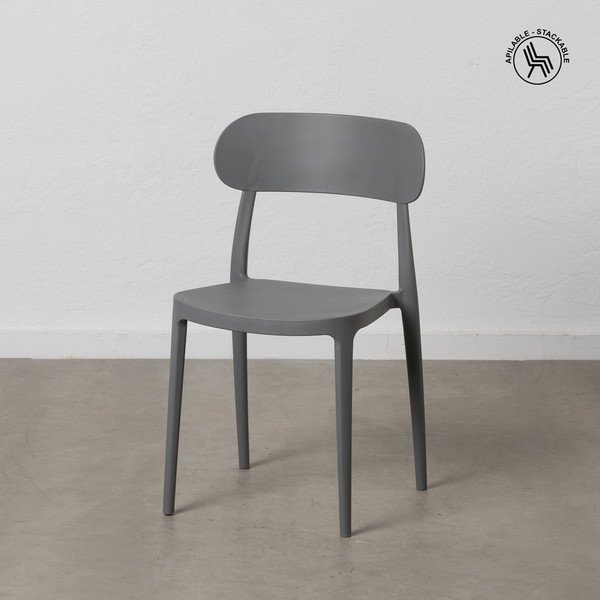 Sivé plastové jedálenské stoličky v súprave 2 ks – Ixia-image-1