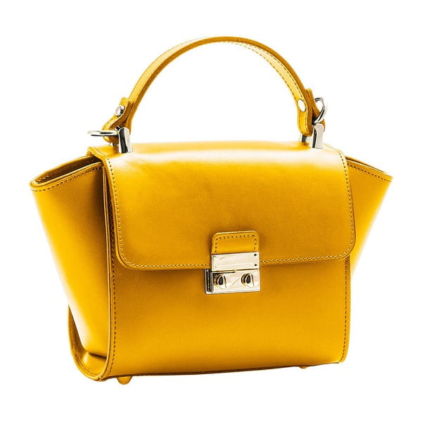 Žltá kabelka z pravej kože Andrea Cardone Patero