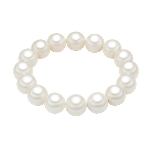 Náramok s bielymi perlami ⌀ 12 mm Perldesse Muschel, dĺžka 21 cm