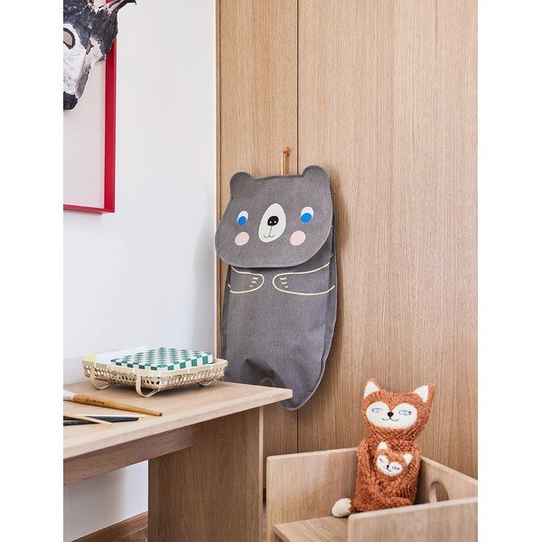 Hnedý látkový závesný organizér Darling Bear – OYOY Mini-image-1