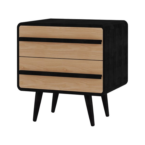 Nočný stolík v čierno-prírodnej farbe Chantal – Støraa-image-1