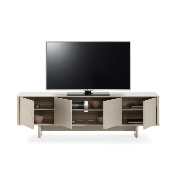 Krémovobiely TV stolík 180x55x40 cm Solei – MOME-image-2