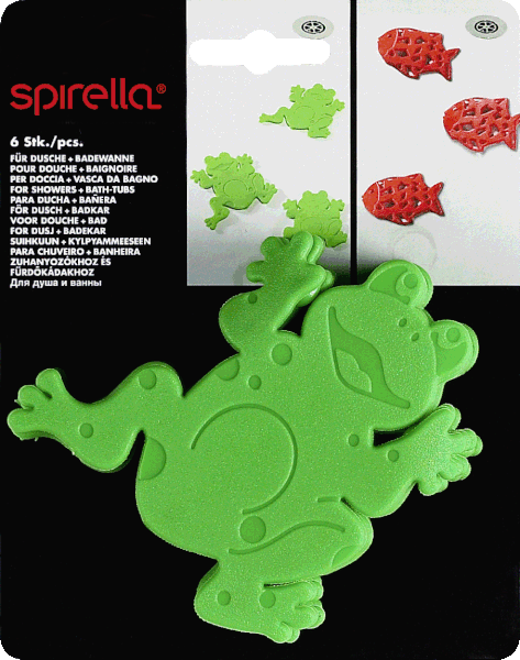 Detské protišmykové podložky v súprave 6 ks do vane 12x11 cm Frogtime – Spirella-image-2