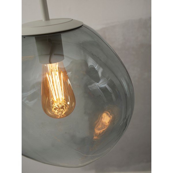 Sivé závesné svietidlo so skleneným tienidlom ø 12 cm Helsinki – it's about RoMi-image-2