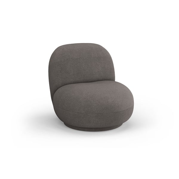 Sivé kreslo z textílie buklé Chuck – Micadoni Home