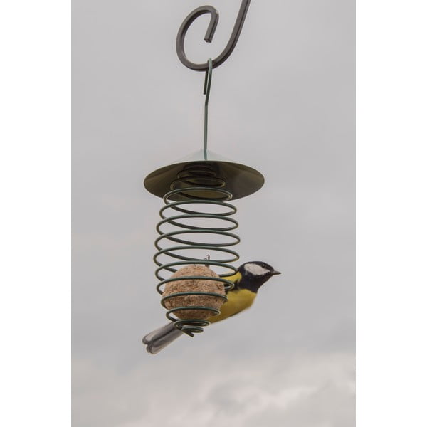 Tmavozelené kovové kŕmidlo so strechou Esschert Design, ⌀ 10,8 cm-image-1