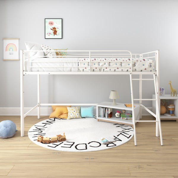 Biela vyvýšená detská posteľ 90x200 cm Jodie – Støraa-image-1