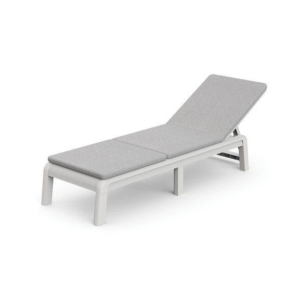 Svetlosivé plastové/polstrované polohovacie/skladacie záhradné ležadlo Atlas – Keter