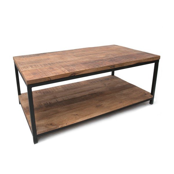 Čierny konferenčný stolík s doskou z mangového dreva LABEL51 Vintage XXL-image-2