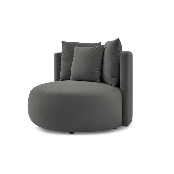 Svetlosivé zamatové kreslo Cesar – Bobochic Paris