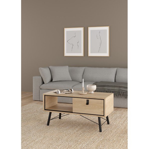 Konferenčný stolík v prírodnej farbe 48x102 cm Ry – Tvilum-image-1