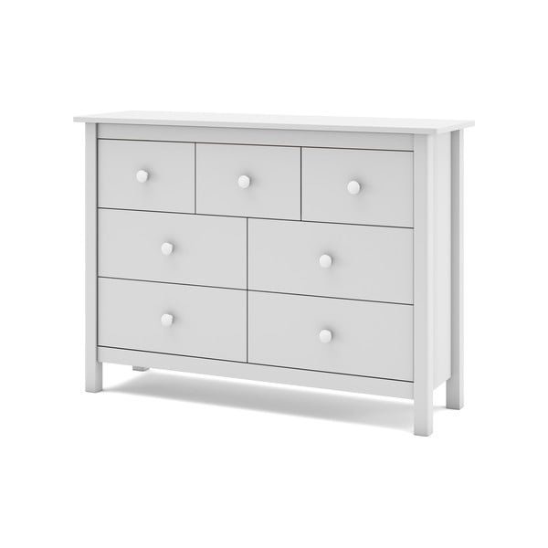 Biela nízka detská komoda z borovicového dreva 110x80 cm Max – Marckeric-image-4
