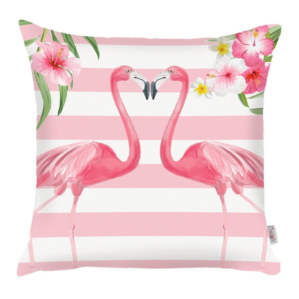 Ružová obliečka na vankúš Mike & Co. NEW YORK Lovely Flamingos, 43 × 43 cm
