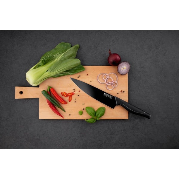 Čierny antikoro kuchársky nôž Nirosta Wave-image-2