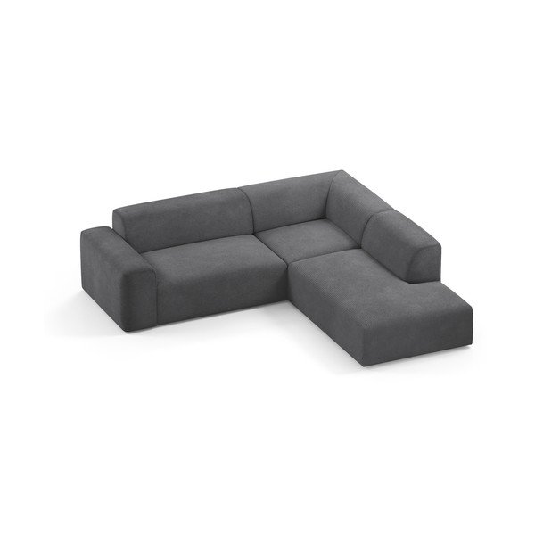 Antracitová menčestrová rohová pohovka Marie Claire Home Karen, 260 cm, pravý roh-image-3