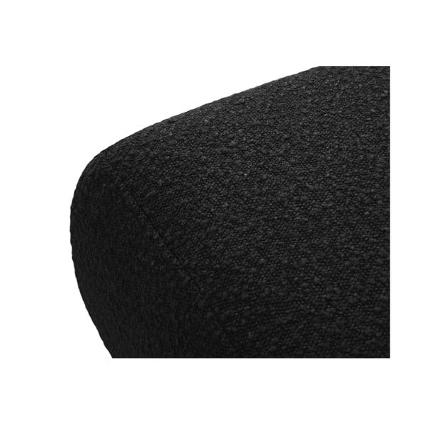 Čierny taburet z textílie bouclé Molino – Micadoni Home-image-2