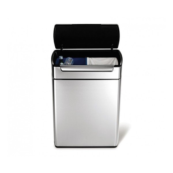 Oceľový odpadkový kôš na triedený odpad 48 l Dual - simplehuman-image-1
