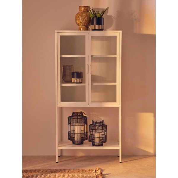 Biela oceľová vitrína 75x150x35 cm Acier – Premier Housewares-image-4