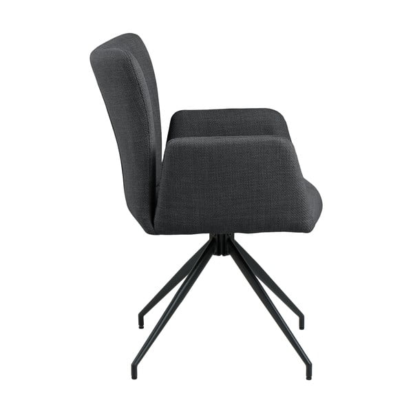 Tmavosivé čalúnené jedálenské kreslá v súprave s podrúčkami 2 ks Laura – Actona-image-4