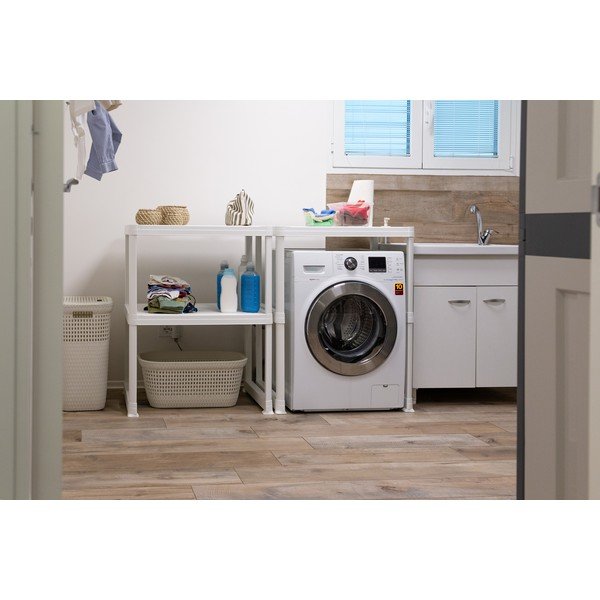 Biely plastový kúpeľňový regál 148x93 cm Wash & Store – DEA HOME-image-1