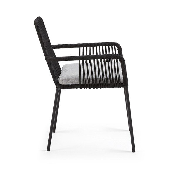 Čierna kovová záhradná stolička Kave Home Samt-image-2