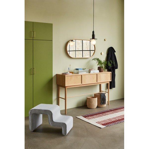 Konzolový stolík v dekore duba v prírodnej farbe 38x150 cm Herringbone – Hübsch-image-1