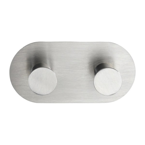 Dvojitý samodržiaci nástenný háčik v striebornej farbe Wenko Cona Duo-image-2