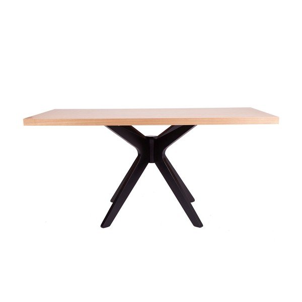 Svetlohnedý jedálenský stôl s čiernym podnožím sømcasa Shela, dĺžka 180 m-image-1