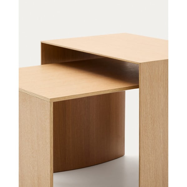 Konferenčný stolík vo svetloprírodnej farbe v dekore duba 45x90 cm Litto – Kave Home-image-3