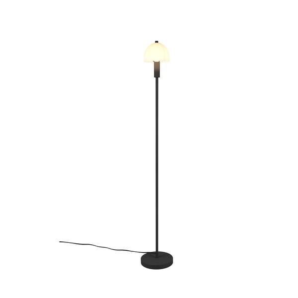 Čierna stojacia lampa so skleneným tienidlom (výška 120 cm) Glenn – Trio-image-3