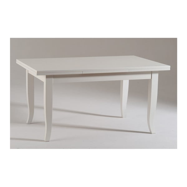 Biely rozkladací drevený jedálenský stôl Castagnetti Piatto, 160 cm

