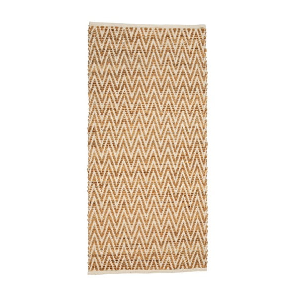 Béžový koberec z juty a kože Simla, 170 × 240 cm