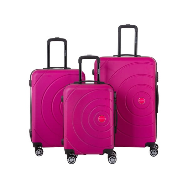 Sada 3 ružových cestovných kufrov Berenice Circle