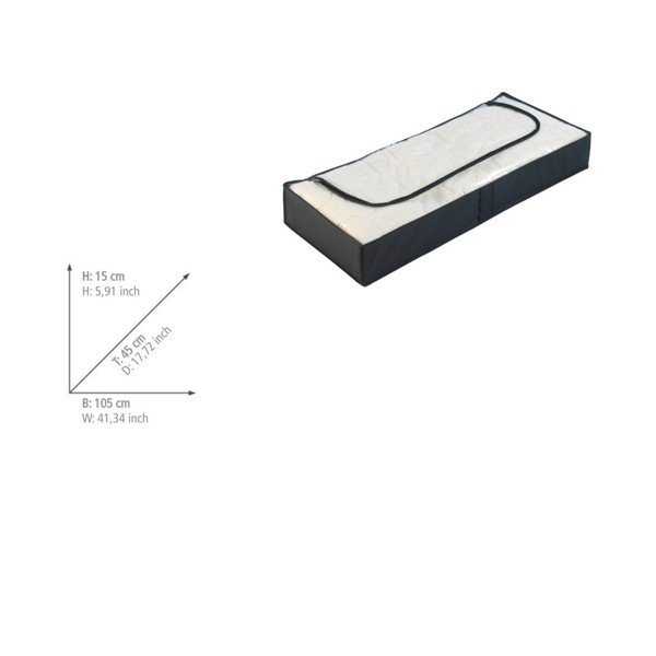 Čierny úložný box pod posteľ Wenko, 105 × 45 cm-image-1