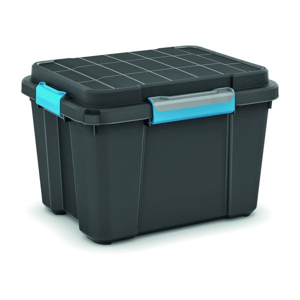 Čierny plastový úložný box s vekom 49,5x39x34 cm Scuba Box – KIS
