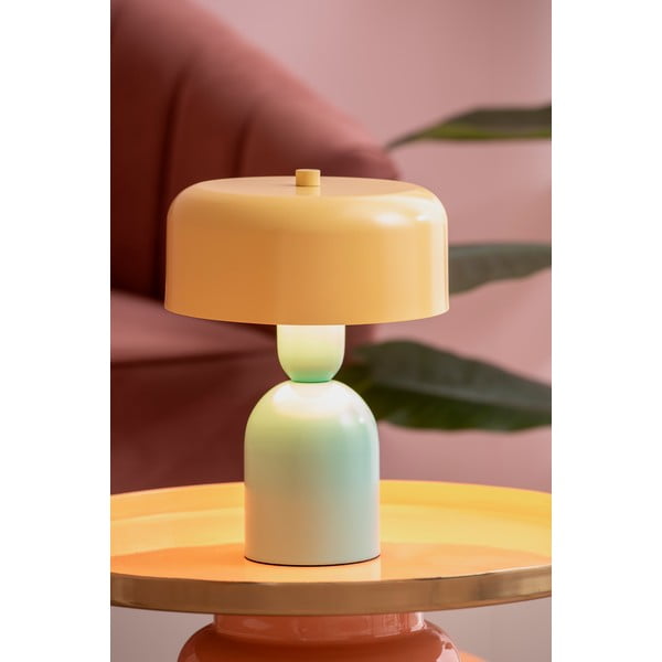 Žltá/tyrkysovomodrá stolová lampa (výška  24 cm) Double Funky – Leitmotiv-image-1