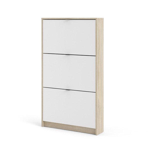 Výklopná skrinka na topánky v dekore duba v bielo-prírodnej farbe Shoes - Tvilum-image-3