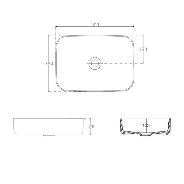 Biele keramické umývadlo Sapho Infinity Rectangle, 50 x 36 cm-image-3