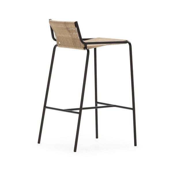 Béžová kovová barová stolička (výška sedadla 65 cm) Emily – Marckeric-image-2