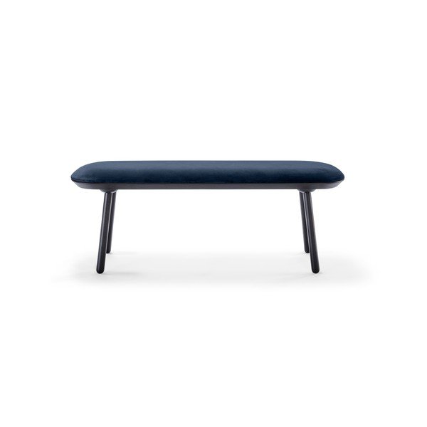 Modro-čierna zamatová lavica EMKO Naive, 140 cm-image-2