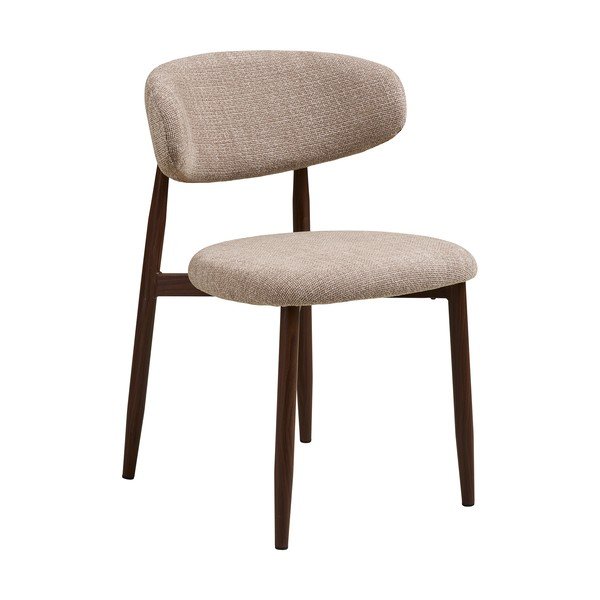 Béžová/tmavohnedá čalúnená jedálenská stolička Levanto – House Nordic