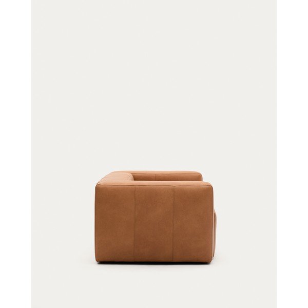 Hnedá kožená pohovka 210 cm Blok – Kave Home-image-3