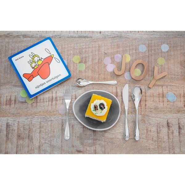 Antikoro detský príbor v striebornej farbe 4 ks Miffy – Zilverstad-image-1