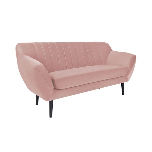 Svtloružová pohovka pre dvoch Mazzini Sofas Toscane, čierne nohy-image-1