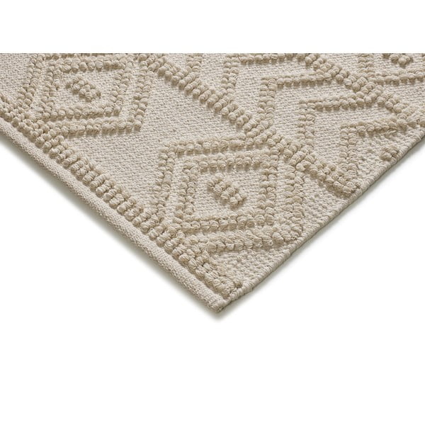 Krémový prateľný ručne tkaný koberec z recyklovanej bavlny 120x170 cm Pamuk – Universal-image-2