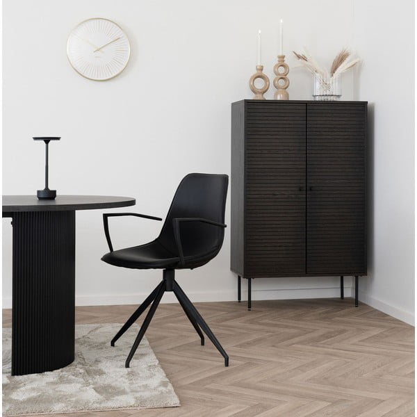 Tmavohnedá skrinka v dekore duba 80x130 cm Kyoto – House Nordic-image-1