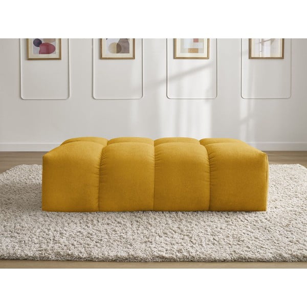 Ženilková podnožka v horčicovej farbe Everest – Bobochic Paris-image-3