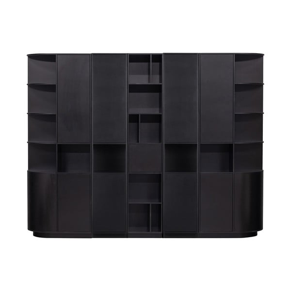 Čierna modulárna knižnica z borovicového dreva 276x210 cm Finca – WOOOD