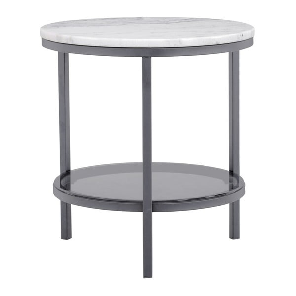 Mramorový odkladací stolík so sivou konštrukciou RGE Ascot, ⌀ 50 cm
