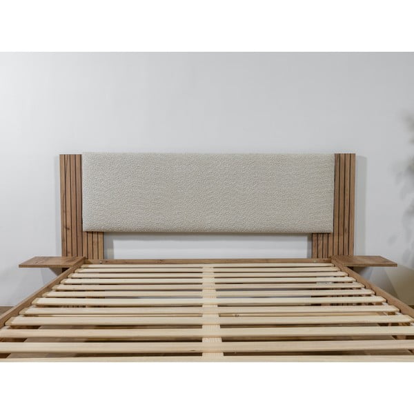 Béžová dvojlôžková posteľ s roštom 140x190 cm Lior – Bobochic Paris-image-3